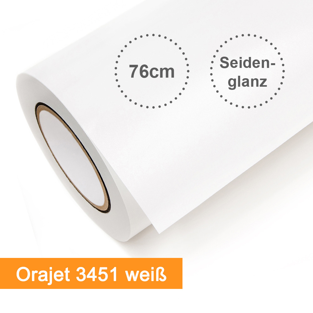 Digitaldruckfolie Orafol Orajet 3451 weiss seidenglänzend - Rollenbreite 76cm - Rollenlänge 50m - SalierShop.de