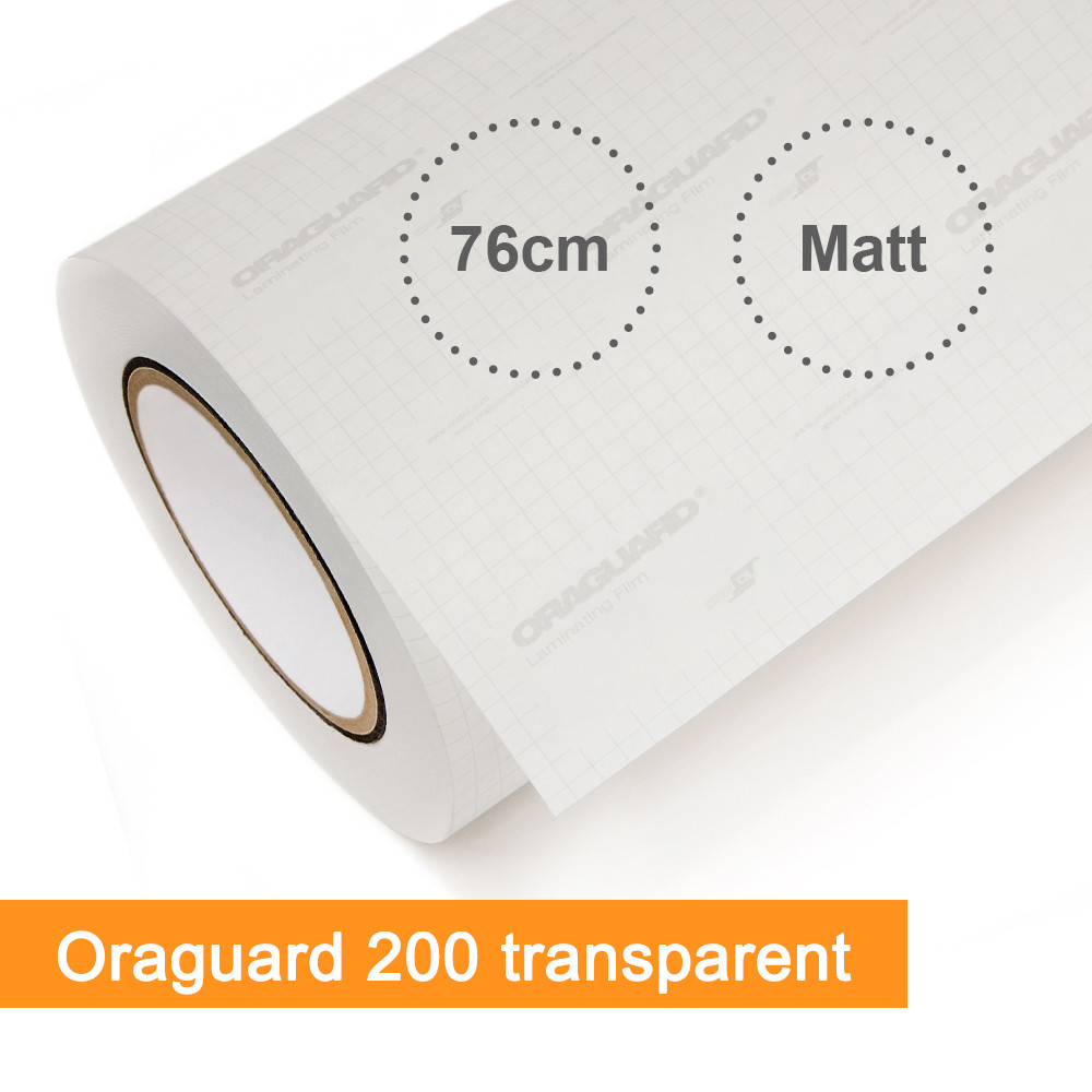 Laminat Orafol Oraguard 200 transparent matt - Rollenbreite 76cm - Rollenlänge 50m - SalierShop.de