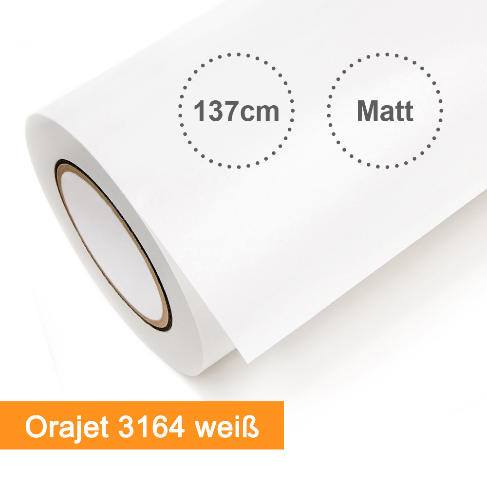 Digitaldruckfolie Orafol Orajet 3164 weiss matt - Rollenbreite 137cm - Rollenlänge 50m - SalierShop.de