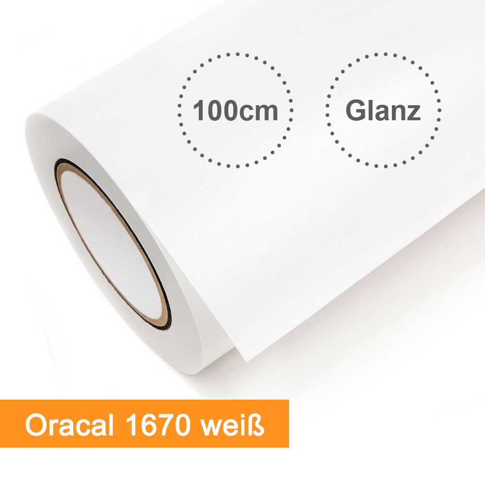 Digitaldruckfolie Orafol Oracal 1670 weiss glänzend - Rollenbreite 100cm - Rollenlänge 50m - SalierShop.de