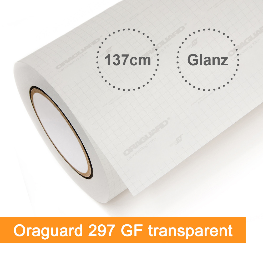 Laminat Orafol Oraguard 297GF transparent glänzend - Rollenbreite 137cm - Rollenlänge 25m - SalierShop.de