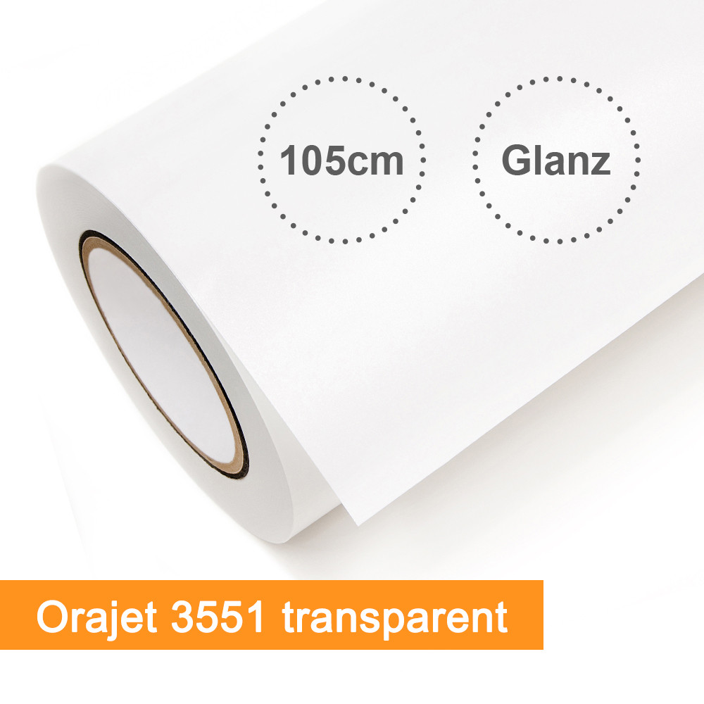 Digitaldruckfolie Orafol Orajet 3551 transparent glänzend - Rollenbreite 105cm - Rollenlänge 50m - SalierShop.de