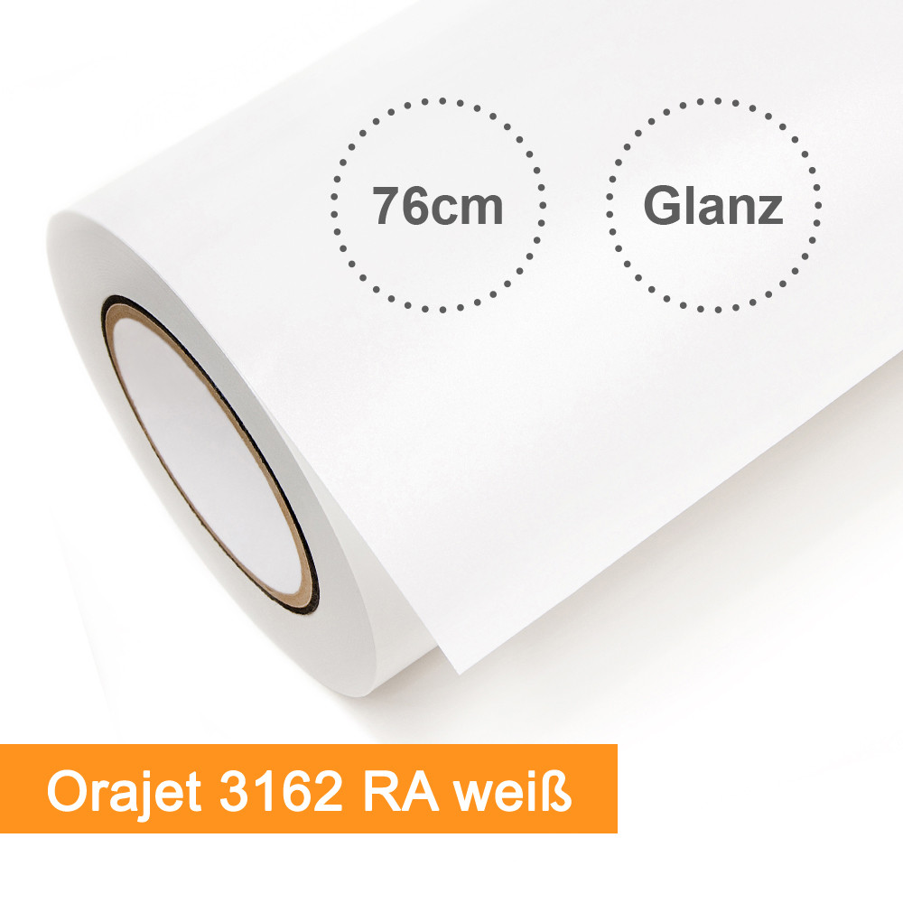 Digitaldruckfolie Orafol Orajet 3162 RA weiss glänzend - Rollenbreite 76cm - Rollenlänge 50m - SalierShop.de