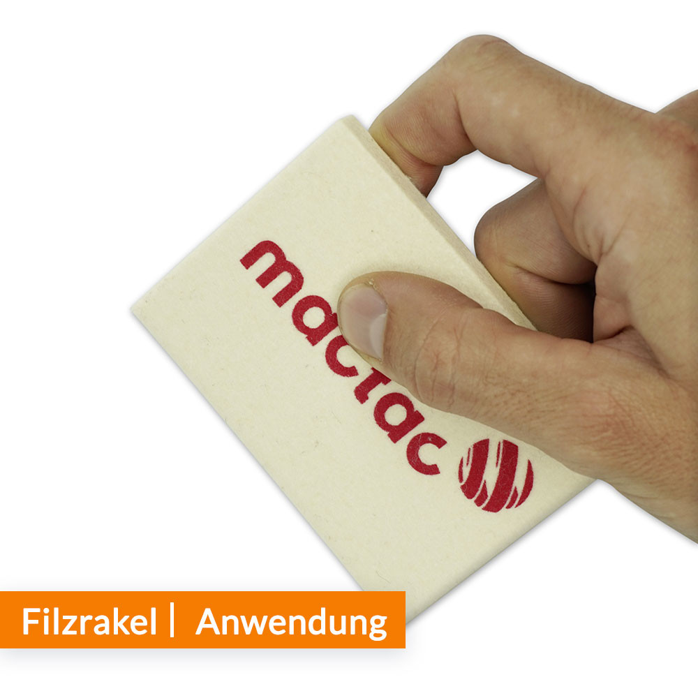 Filzrakel Mactac  Die schonende Verklebehilfe