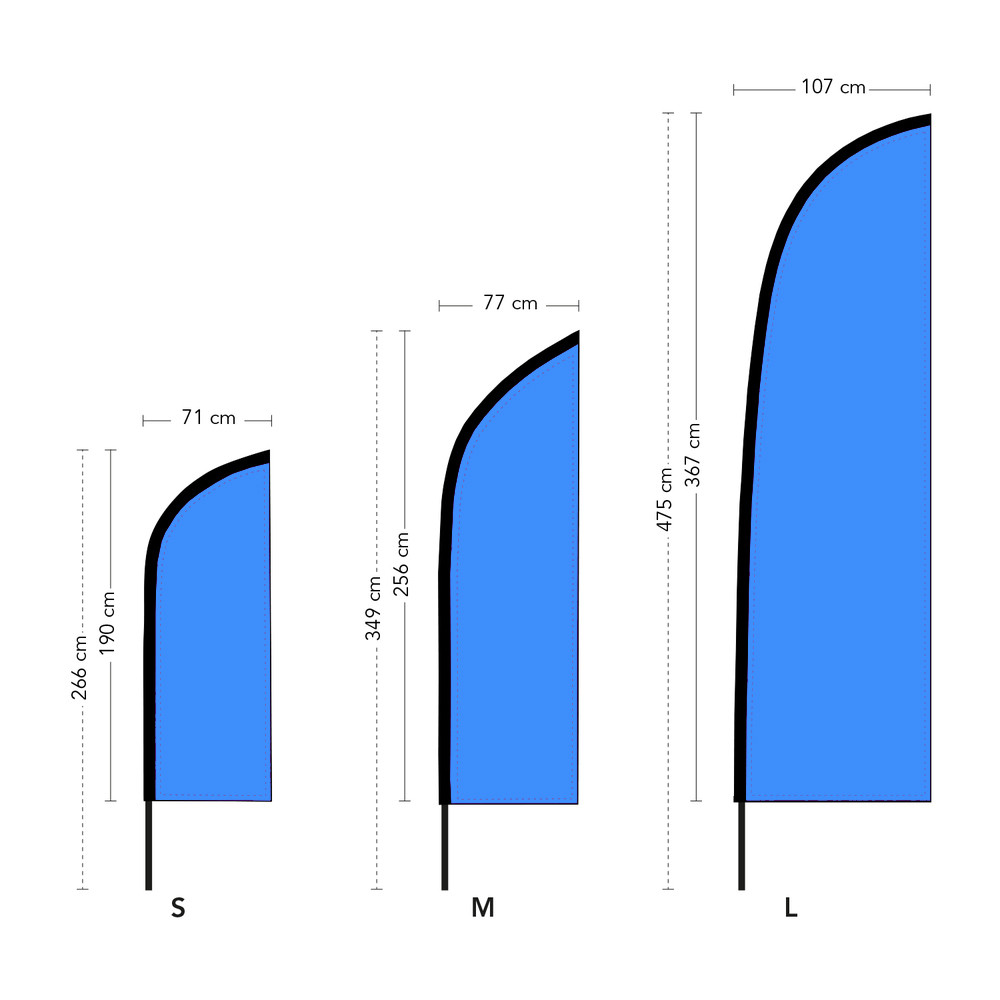 Beachflag Segelform "L"