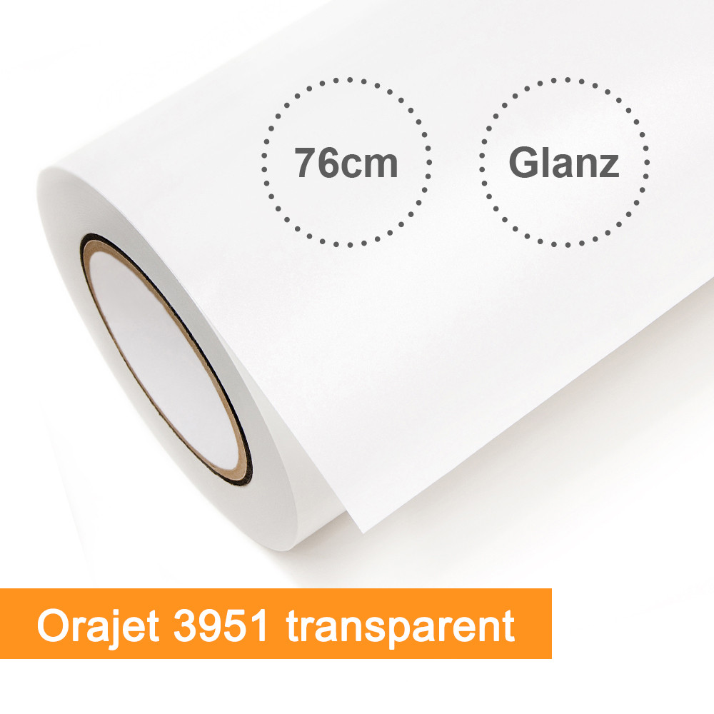 Digitaldruckfolie Orafol Orajet 3951 transparent glänzend - Rollenbreite 76cm - Rollenlänge 50m - SalierShop.de